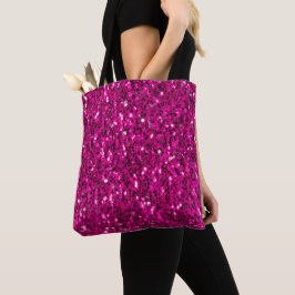 Bolsa Tote Brilhante rosa quente brilha