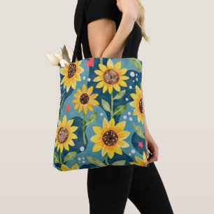 Bolsa Tote Brilhante Sunflower