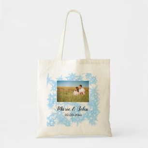 Bolsa Tote brilho azul brilhante simples e colorido