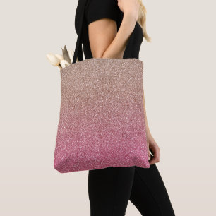 Bolsa Tote Brilho de Bronze cor-de-rosa