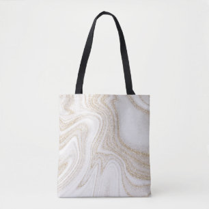 Bolsa Tote Brilho de ouro branco moderno
