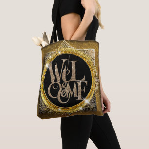 Bolsa Tote brilho dourado