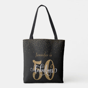 Bolsa Tote Brilho Dourado & confetes 50 & fabuloso