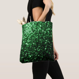 Bolsa Tote Brilho falso verde escuro