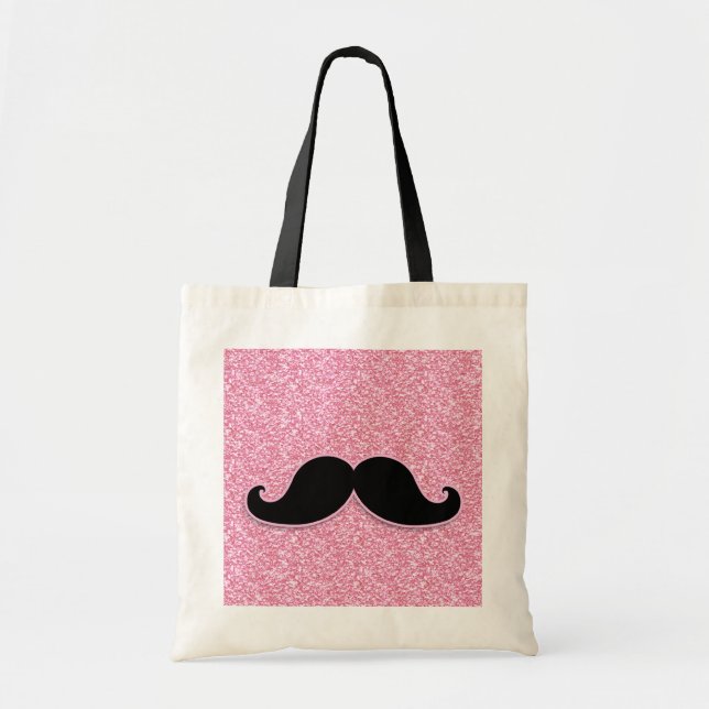 BOLSA TOTE BRILHO PRETO FEMININO DO ROSA DO BIGODE IMPRESSO (Frente)