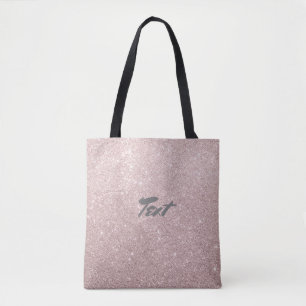 Bolsa Tote brilho rosa de ouro elegante
