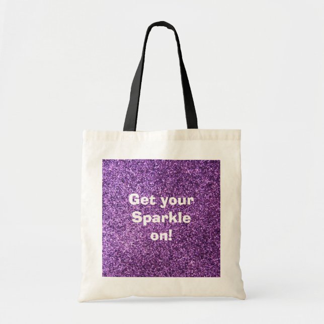 Bolsa Tote Brilho roxo do falso (Frente)