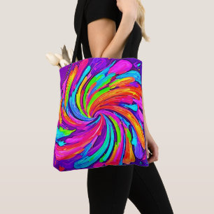 Bolsa Tote Brilho Suave: Arco-Íris Cartoon