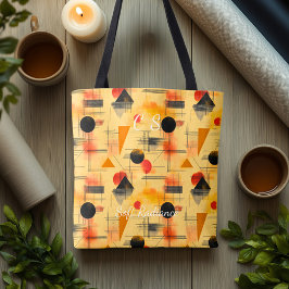 Bolsa Tote Brilho Suave Resumo – Bege Quente, Laranja, Preto