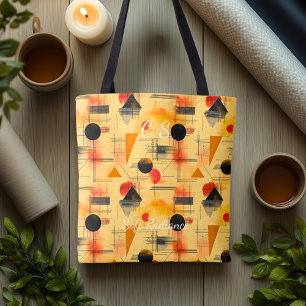 Bolsa Tote Brilho Suave Resumo – Bege Quente, Laranja, Preto