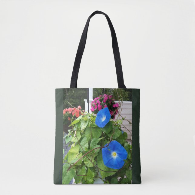 Bolsa Tote Brilliant Blue Morning Glories (Frente)