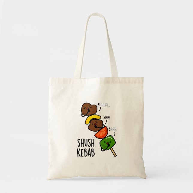 Bolsa Tote Brincadeira de Comida Divertida Shush Kebab  (Frente)
