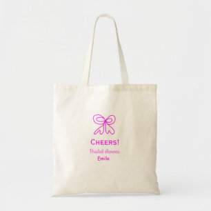 Bolsa Tote Brinde arco-íris rosa roxo chá de noiva adicionar