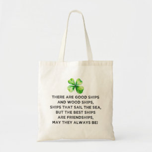 Bolsa Tote Brinde de Amizade Irlandesa Trevo de 4 Folhas St P