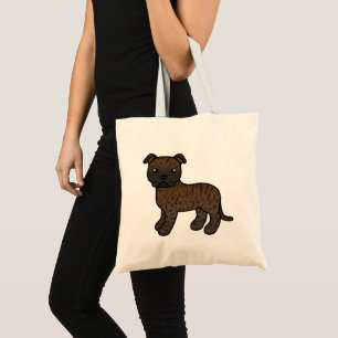 Bolsa Tote Brindle Cartoon Staffordshire Bull Terrier
