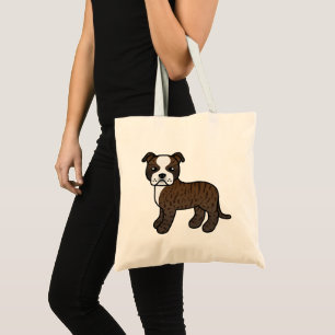 Bolsa Tote Brindle E White Staffordshire Bull Terrier