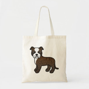 Bolsa Tote Brindle E White Staffordshire Bull Terrier Dog