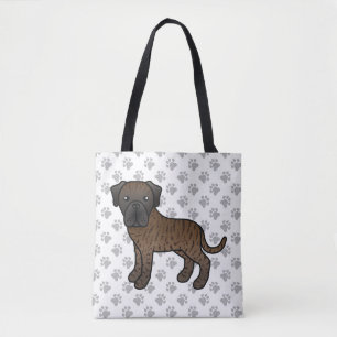 Bolsa Tote Brindle English Mastiff Cute Cartoon Dog