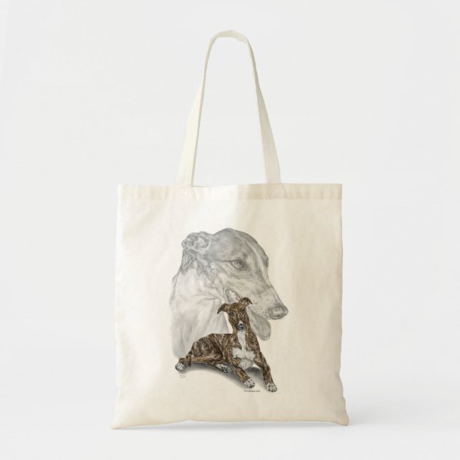 Bolsa Tote Brindle Greyhound Dog Art (Frente)