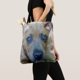 Bolsa Tote Brindle Pit Bull Puppy por Shirley Taylor
