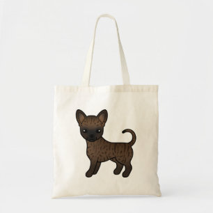 Bolsa Tote Brindle Smooth Casaco Chihuahua Cute Cartoon Dog