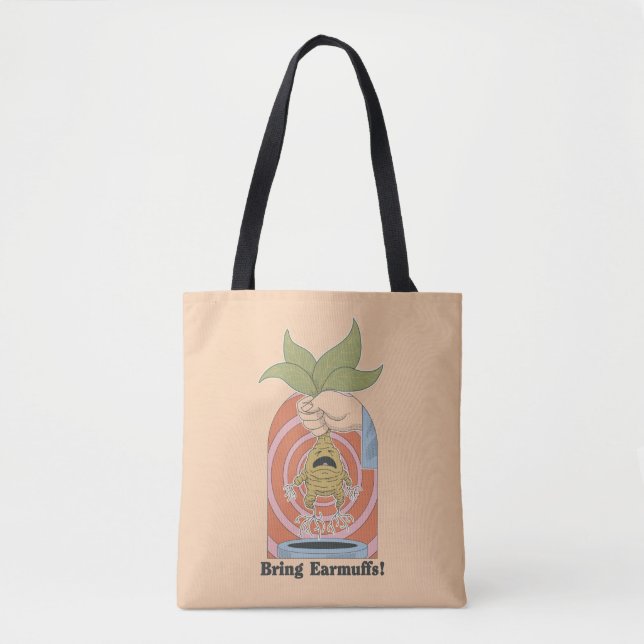Bolsa Tote "Bring Earmuffs!" Screaming Mandrake Graphic (Frente)