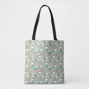 Bolsa Tote brisa do oceano Whimsical: espirais no mar de Past