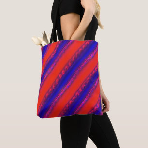 Bolsa Tote Brisas largas, de cor azul vermelha a real, no est