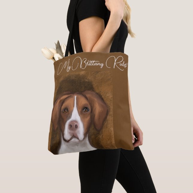Bolsa Tote Brittany Spaniel (Close Up)