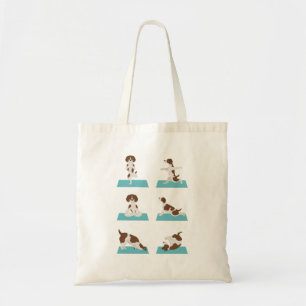 Bolsa Tote Brittany spaniel dog fazendo yoga Tote bag