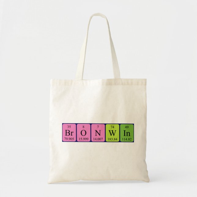 Bolsa Tote Bronwin com nome periódico da mesa tot saco (Frente)
