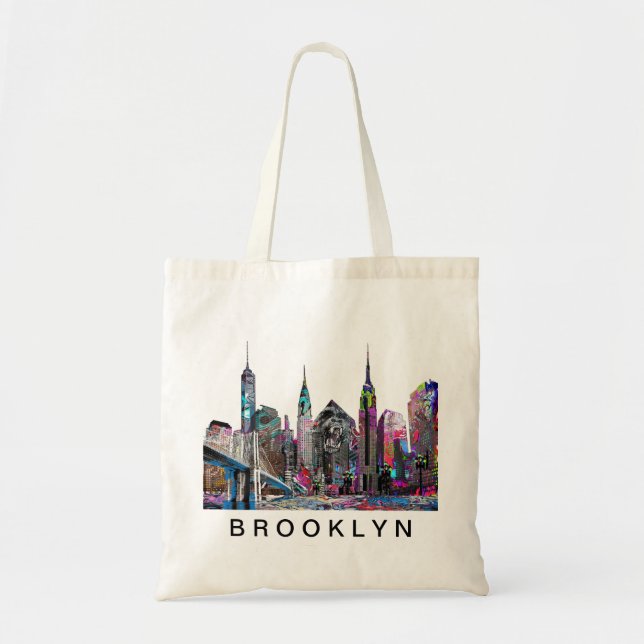 Bolsa Tote Brooklyn, Nova Iorque em grafite (Frente)