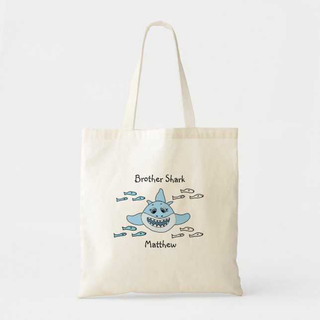 Bolsa Tote Brother Shark Personalized Beach Tote Bag (Frente)