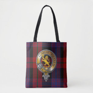 Bolsa Tote Broun Tartan e Crachá