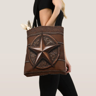 Bolsa Tote Brown Cowboy Russo Western Country Texas Star
