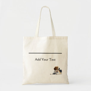 Bolsa Tote Brown preto e cão branco Totebag do lebreiro