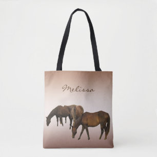 Bolsa Tote Brown que pasta a sacola do animal dos cavalos