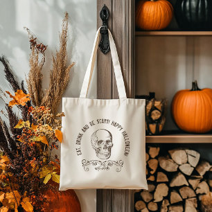 Bolsa Tote Brown Vintage Skull Personalizado Festa de Hallowe