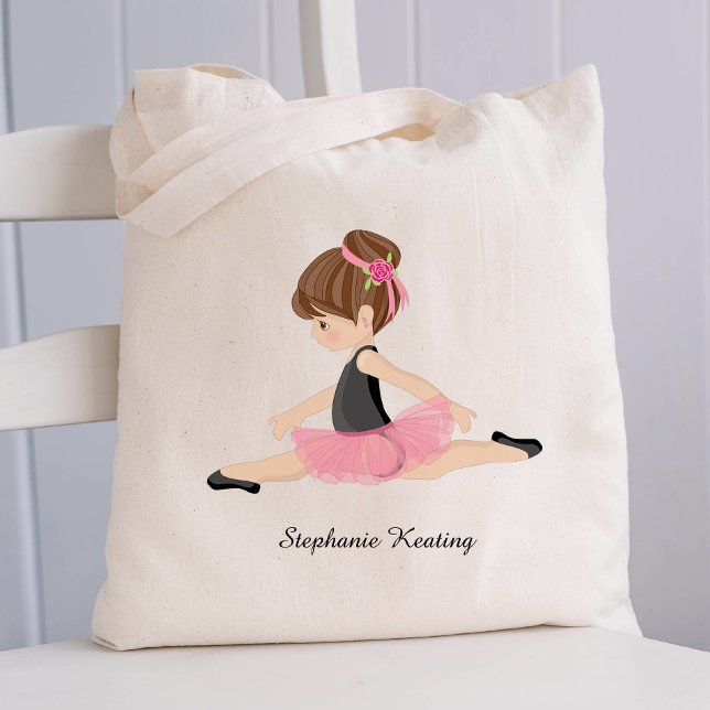 Bolsa Tote Brunette Ballerina personalizada a rosa (Criador carregado)