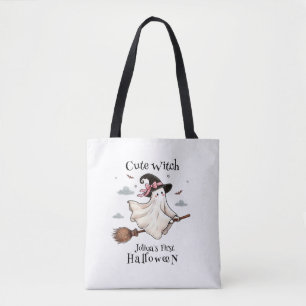 Bolsa Tote bruxa-branca simples e elegante no primeiro dia da