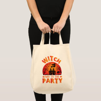 Bolsa Tote Bruxa Caminho para a Festa de Halloween