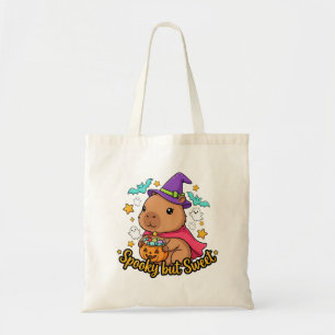 Bolsa Tote Bruxa de Capivara Assustadora mas Doce no Hallowee