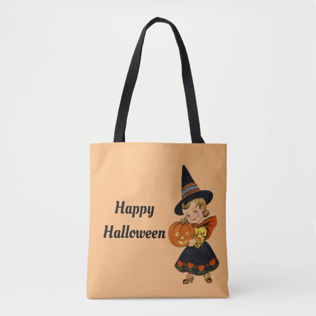 Bolsa Tote Bruxa de Halloween (Frente)