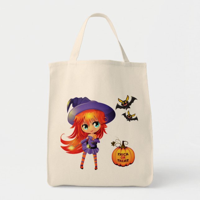 Bolsa Tote Bruxa de Halloween Bag-Girl (Frente)