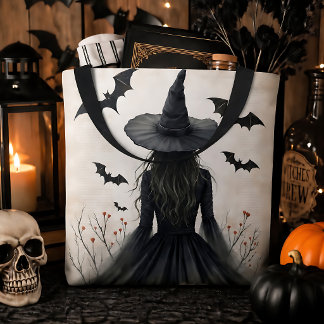 Bolsa Tote Bruxa de Halloween Encantadora