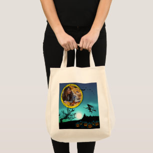 Bolsa Tote Bruxa de Halloween, Jack o'Lanterns, Foto
