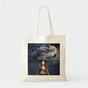 Bolsa Tote Bruxa de Halloween na Lua