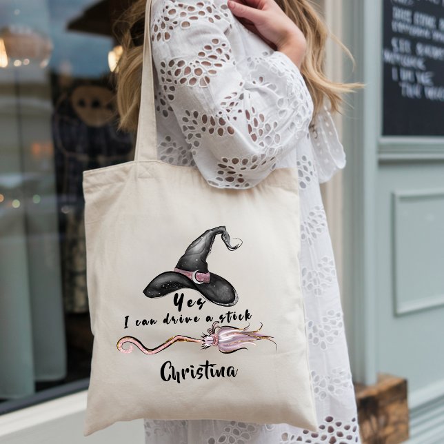Bolsa Tote Bruxa Divertida Sim, Posso Dirigir Um Carro Com Câ (Criador carregado)
