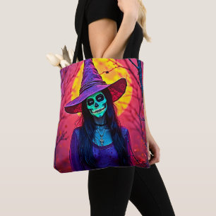 Bolsa Tote Bruxa do Halloween com Design