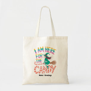 Bolsa Tote Bruxa Fofa Amante de Doces de Halloween Engraçada
